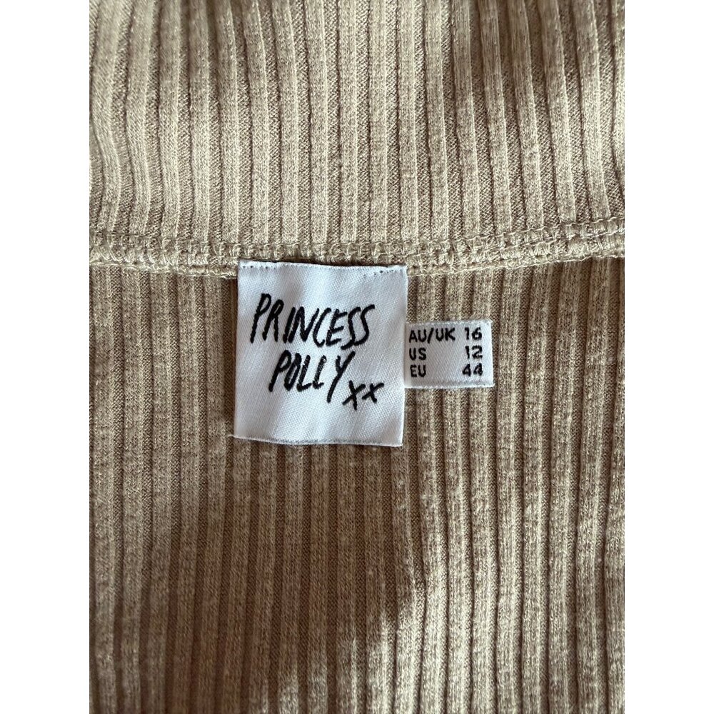 Princess Polly Tan Ribbed Cropped Jacket - Picture 5 of 5